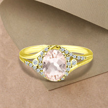 Load image into Gallery viewer, Exquisite 1.50 Carat Morganite Gemstone Ring with Diamonds in 14K Yellow Gold