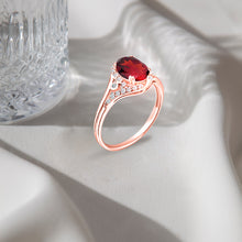 Load image into Gallery viewer, Exquisite 1.45 Carat Garnet Gemstone Ring with Diamonds in 14K Rose Gold