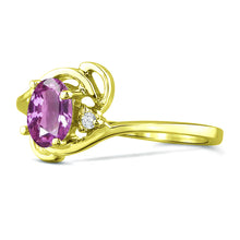 Load image into Gallery viewer, Diamond and Pink Sapphire Ring for Young Ladies in 14K Yellow Gold