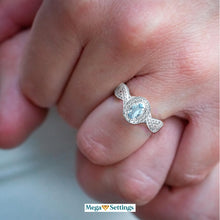 Load image into Gallery viewer, Exquisite Aquamarine and Diamond Engagement Ring in 14K White Gold