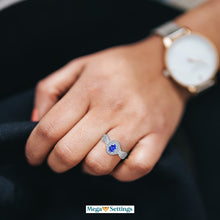 Load image into Gallery viewer, Exquisite Tanzanite and Diamond Engagement Ring in 14K White Gold