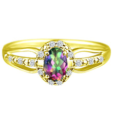 Load image into Gallery viewer, Exquisite Mystic Topaz Gemstone and Diamonds Ring in 14K Yellow Gold