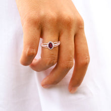 Load image into Gallery viewer, Exquisite Garnet Gemstone and Diamonds Ring in 14K Rose Gold