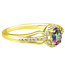 Load image into Gallery viewer, Exquisite Mystic Topaz Gemstone and Diamonds Ring in 14K Yellow Gold