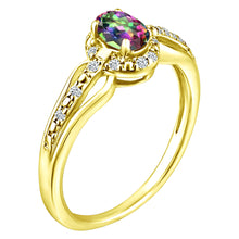 Load image into Gallery viewer, Exquisite Mystic Topaz Gemstone and Diamonds Ring in 14K Yellow Gold