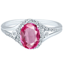 Load image into Gallery viewer, Exquisite 1.50 Carat Enhanced Pink Topaz Gemstone Ring with Diamonds in 14K White Gold