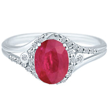 Load image into Gallery viewer, Exquisite 1.80 Carat Enhanced Ruby Gemstone Ring with Diamonds in 14K White Gold