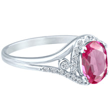 Load image into Gallery viewer, Exquisite 1.50 Carat Enhanced Pink Topaz Gemstone Ring with Diamonds in 14K White Gold