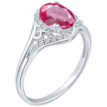 Load image into Gallery viewer, Exquisite 1.50 Carat Enhanced Pink Topaz Gemstone Ring with Diamonds in 14K White Gold