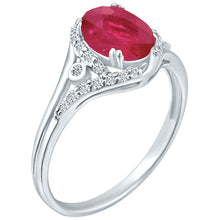 Load image into Gallery viewer, Exquisite 1.80 Carat Enhanced Ruby Gemstone Ring with Diamonds in 14K White Gold