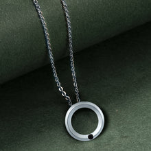 Load image into Gallery viewer, Circle of Love Black Diamond Pendant in 14K White Gold