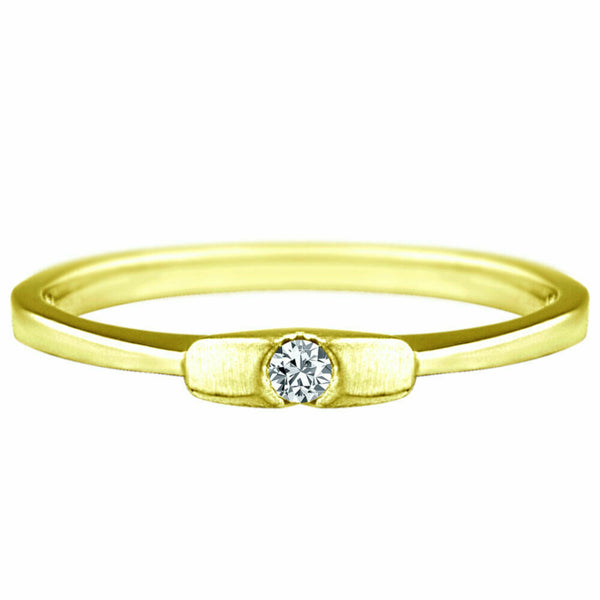 0.06 Carat Exquisite and Charming Round Diamond Ring in 14K Yellow Gold