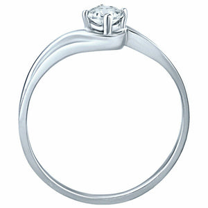 0.25 Carat Solitaire Twisted Diamond Rings in 14K White Gold