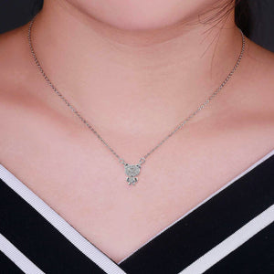 Minimalist Delicate diamond beautiful women necklace 18k white gold and chain