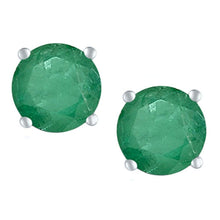 Load image into Gallery viewer, .60ct total weight real emerald 925 silver studs