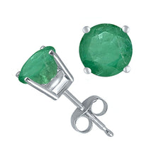 Load image into Gallery viewer, .60ct total weight real emerald 925 silver studs