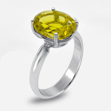 Load image into Gallery viewer, Oval Cut Green Topaz Engagement ring Sterling Silver, August Birthstone Jewelry