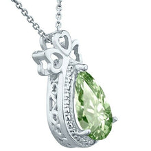 Load image into Gallery viewer, 3.00Ct green amethyst and diamond moms pendant 925 sterling silver,18 inch cha