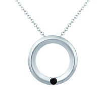 Load image into Gallery viewer, Circle of Love Black Diamond Pendant in 14K White Gold