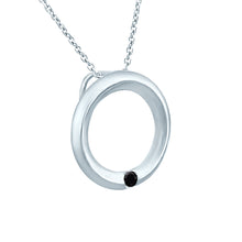 Load image into Gallery viewer, Circle of Love Black Diamond Pendant in 925 Sterling Silver