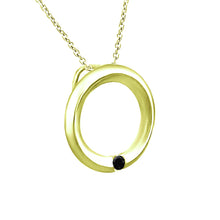 Load image into Gallery viewer, Circle of Love Black Diamond Pendant in 14K Yellow Gold