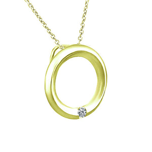 Circle of Love Diamond Pendant in 14K Yellow Gold