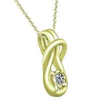 Load image into Gallery viewer, Diamond Minimalist Tiny Loop Design Pendants in 14K Yellow Gold