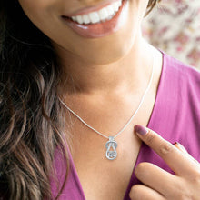 Load image into Gallery viewer, Diamond Minimalist Tiny Loop Design Pendants in 14K White Gold