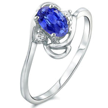 Load image into Gallery viewer, Diamond and Tanzanite Ring for Young Ladies in 14K White Gold