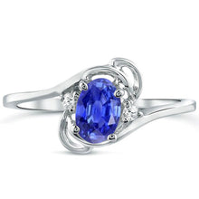 Load image into Gallery viewer, Diamond and Tanzanite Ring for Young Ladies in 14K White Gold