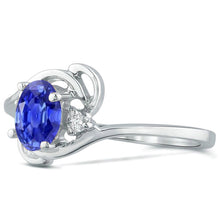 Load image into Gallery viewer, Diamond and Tanzanite Ring for Young Ladies in 14K White Gold