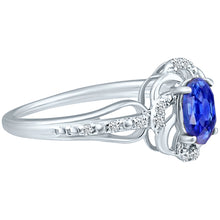 Load image into Gallery viewer, Stylish Oval Cut 7X5mm Tanzanite Gemstone and Diamond in 14K White Gold Ring for Any Occasion