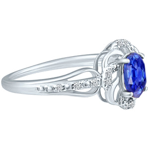 Stylish Oval Cut 7X5mm Tanzanite Gemstone and Diamond in 14K White Gold Ring for Any Occasion