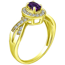 Load image into Gallery viewer, Exquisite Amethyst and Diamond Engagement Ring in 14K Yellow Gold