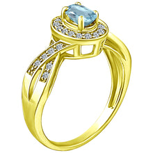 Load image into Gallery viewer, Exquisite Aquamarine and Diamond Engagement Ring in 14K Yellow Gold