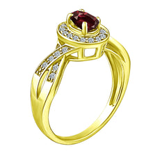 Load image into Gallery viewer, Exquisite Garnet and Diamond Engagement Ring in 14K Yellow Gold