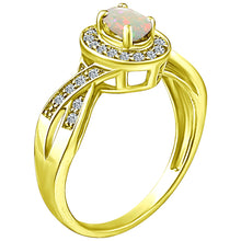 Load image into Gallery viewer, Exquisite Opal and Diamond Engagement Ring in 14K Yellow Gold