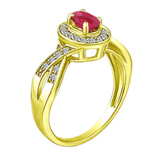 Load image into Gallery viewer, Exquisite Ruby and Diamond Engagement Ring in 14K Yellow Gold