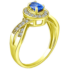 Load image into Gallery viewer, Exquisite Tanzanite and Diamond Engagement Ring in 14K Yellow Gold