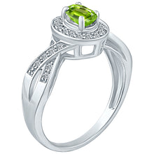 Load image into Gallery viewer, Exquisite Peridot and Diamond Engagement Ring in 14K White Gold