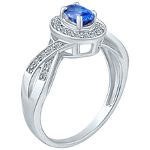 Load image into Gallery viewer, Exquisite Tanzanite and Diamond Engagement Ring in 14K White Gold