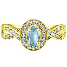 Load image into Gallery viewer, Exquisite Aquamarine and Diamond Engagement Ring in 14K Yellow Gold