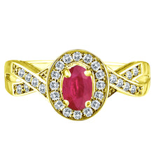 Load image into Gallery viewer, Exquisite Ruby and Diamond Engagement Ring in 14K Yellow Gold