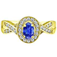 Load image into Gallery viewer, Exquisite Tanzanite and Diamond Engagement Ring in 14K Yellow Gold