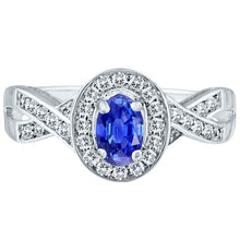 Load image into Gallery viewer, Exquisite Tanzanite and Diamond Engagement Ring in 14K White Gold