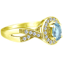 Load image into Gallery viewer, Exquisite Aquamarine and Diamond Engagement Ring in 14K Yellow Gold