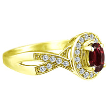 Load image into Gallery viewer, Exquisite Garnet and Diamond Engagement Ring in 14K Yellow Gold