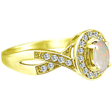 Load image into Gallery viewer, Exquisite Opal and Diamond Engagement Ring in 14K Yellow Gold