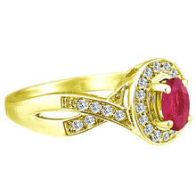 Load image into Gallery viewer, Exquisite Ruby and Diamond Engagement Ring in 14K Yellow Gold