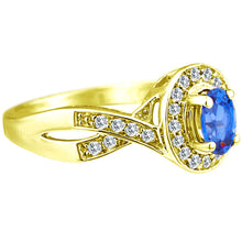 Load image into Gallery viewer, Exquisite Tanzanite and Diamond Engagement Ring in 14K Yellow Gold